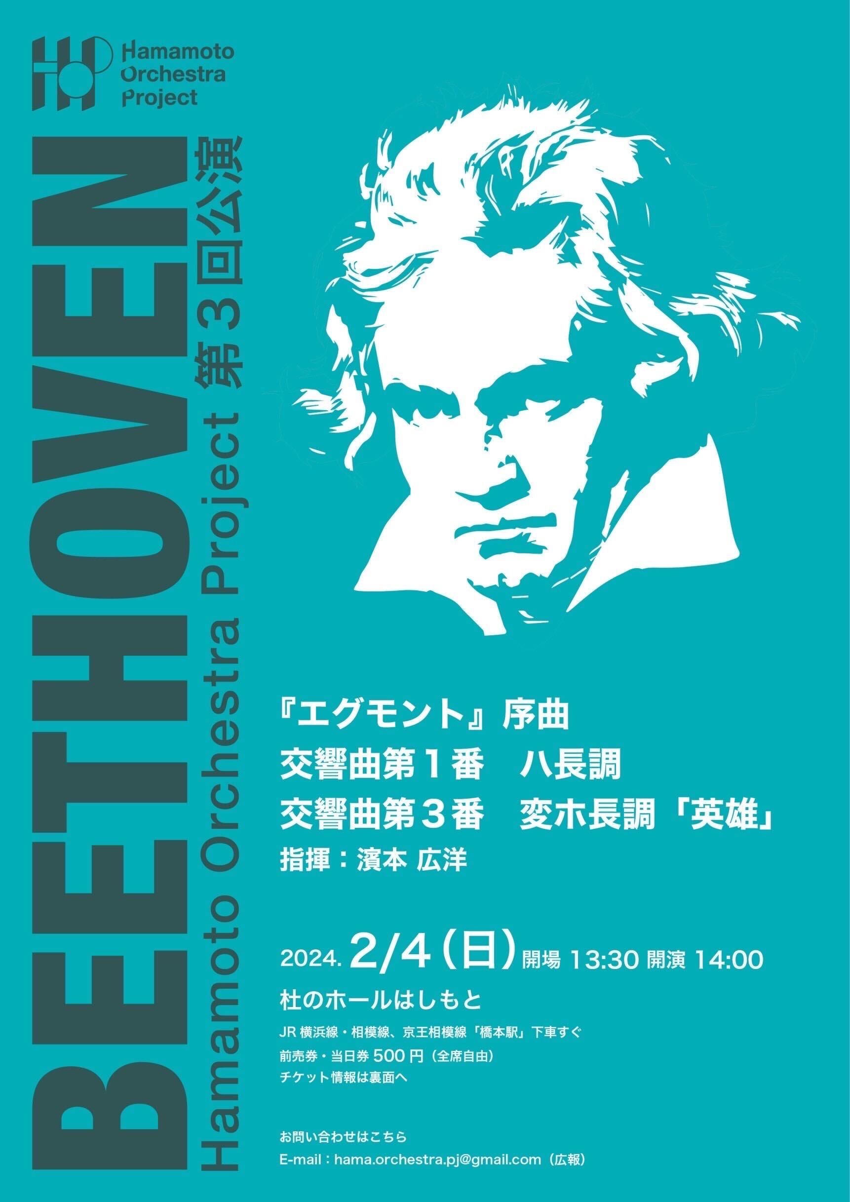 Hamamoto Orchestra Project 第三回公演のチラシ